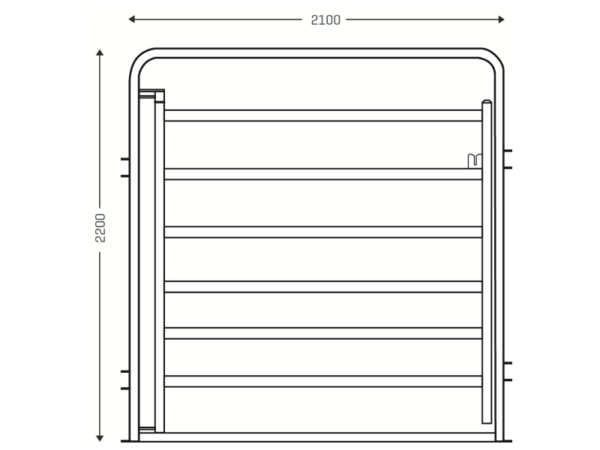 CGS2.1 Standard Bent Top Cattle Gate 3